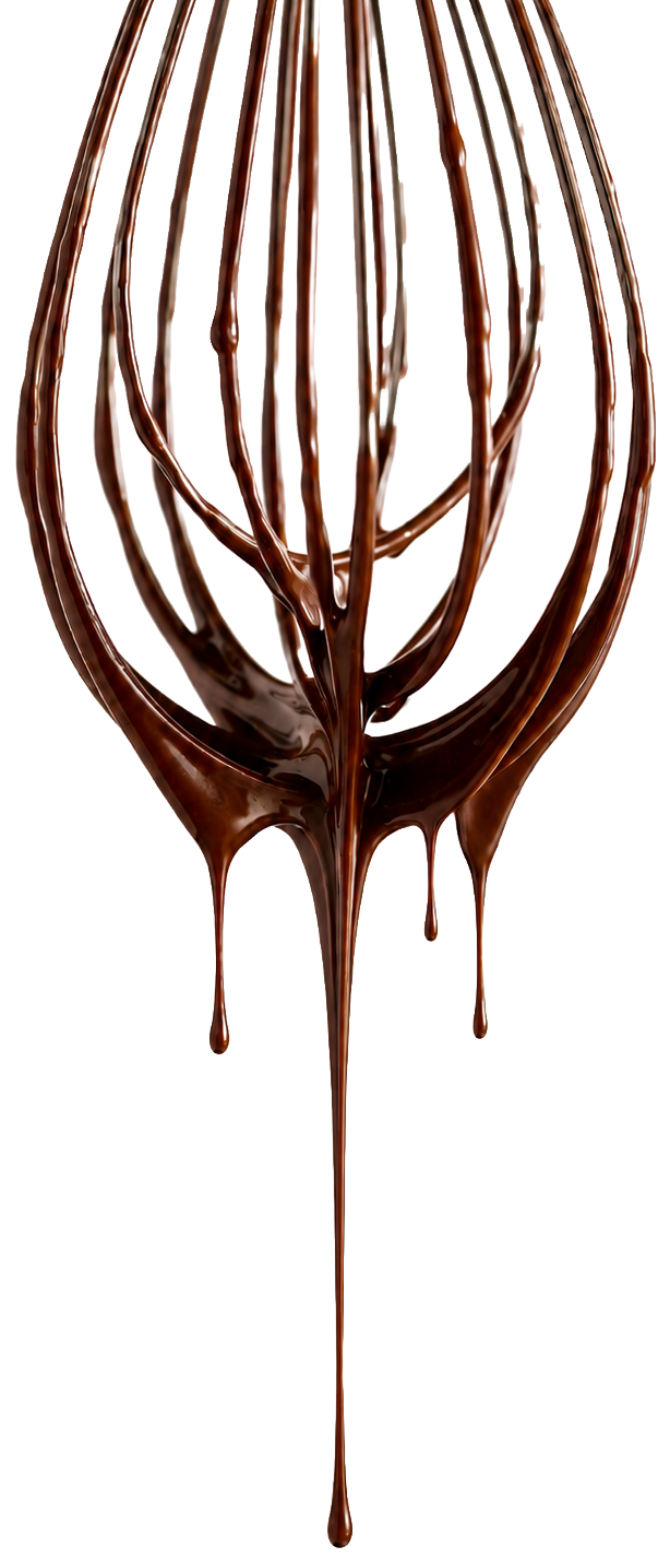 Fouet escorrendo chocolate