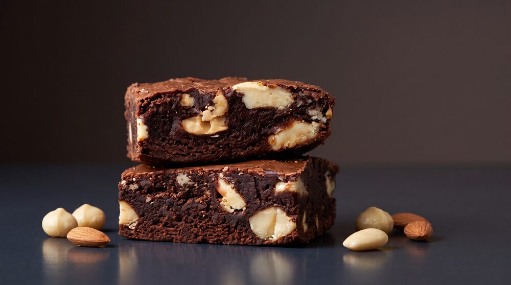 Brownie meio-amargo com castanhas