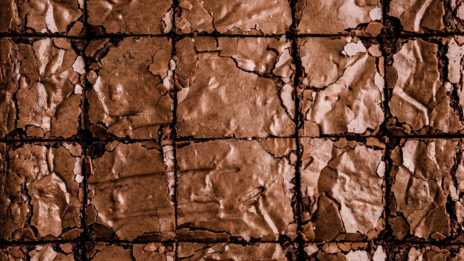 Casquinha craquelada de brownie em close